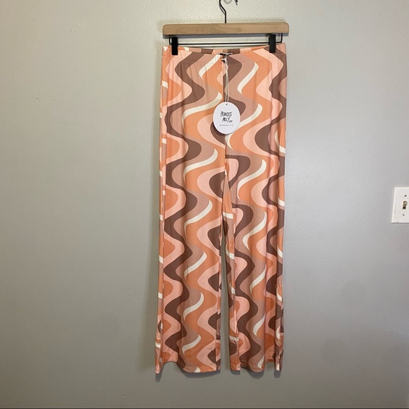 Princess Polly NWT 70s Colorful Swirl Orange Latiana Pants + Top Set Size 8 US - Picture 3 of 11